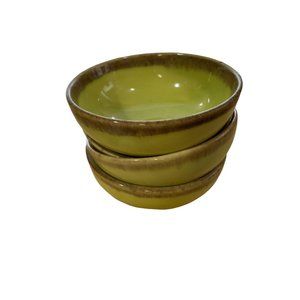 Brock Fruit Berry Bowl Dessert 5 in Diameter 2 in Deep Lime Green Brown Set of 3